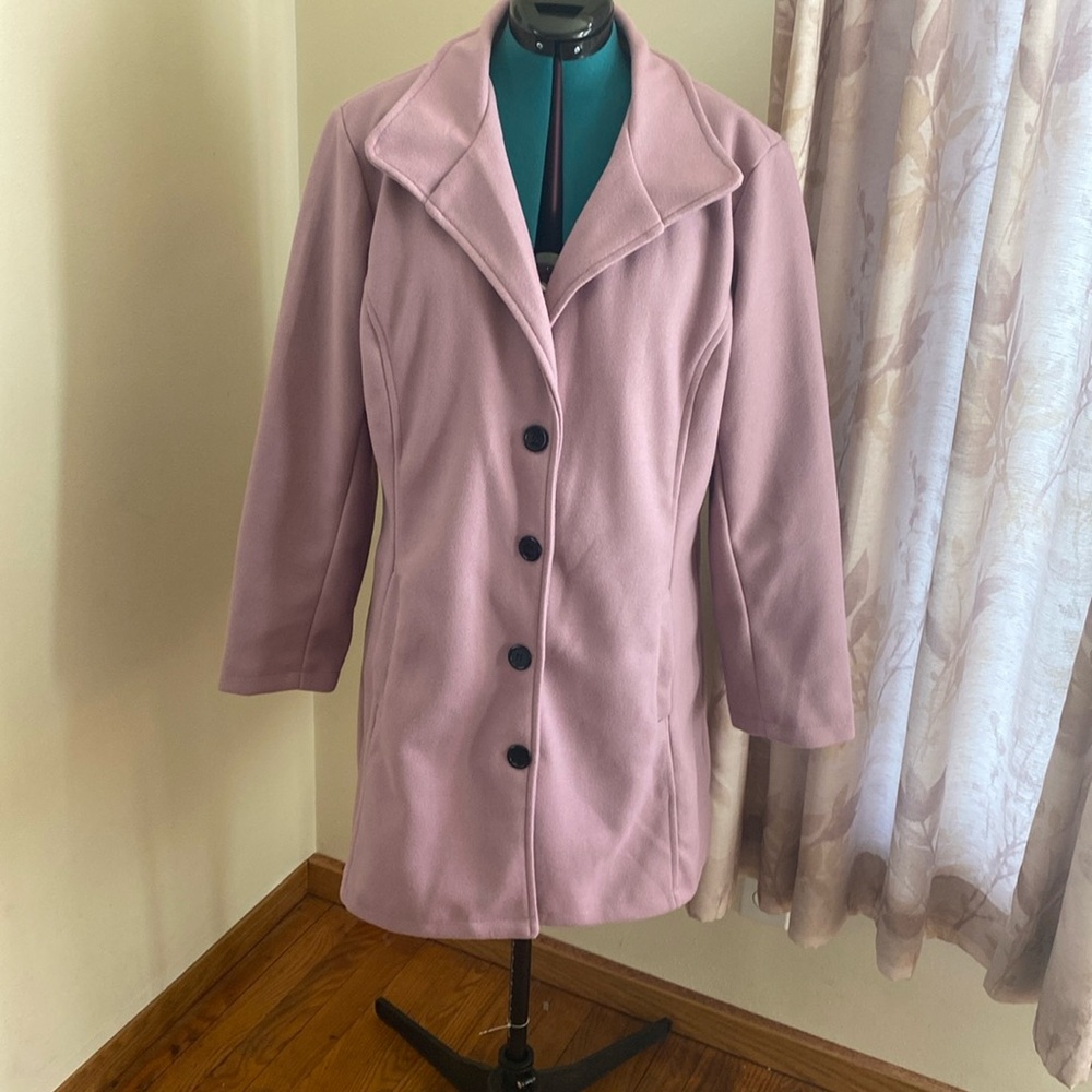 Women's Pink Pea Coat-XXL